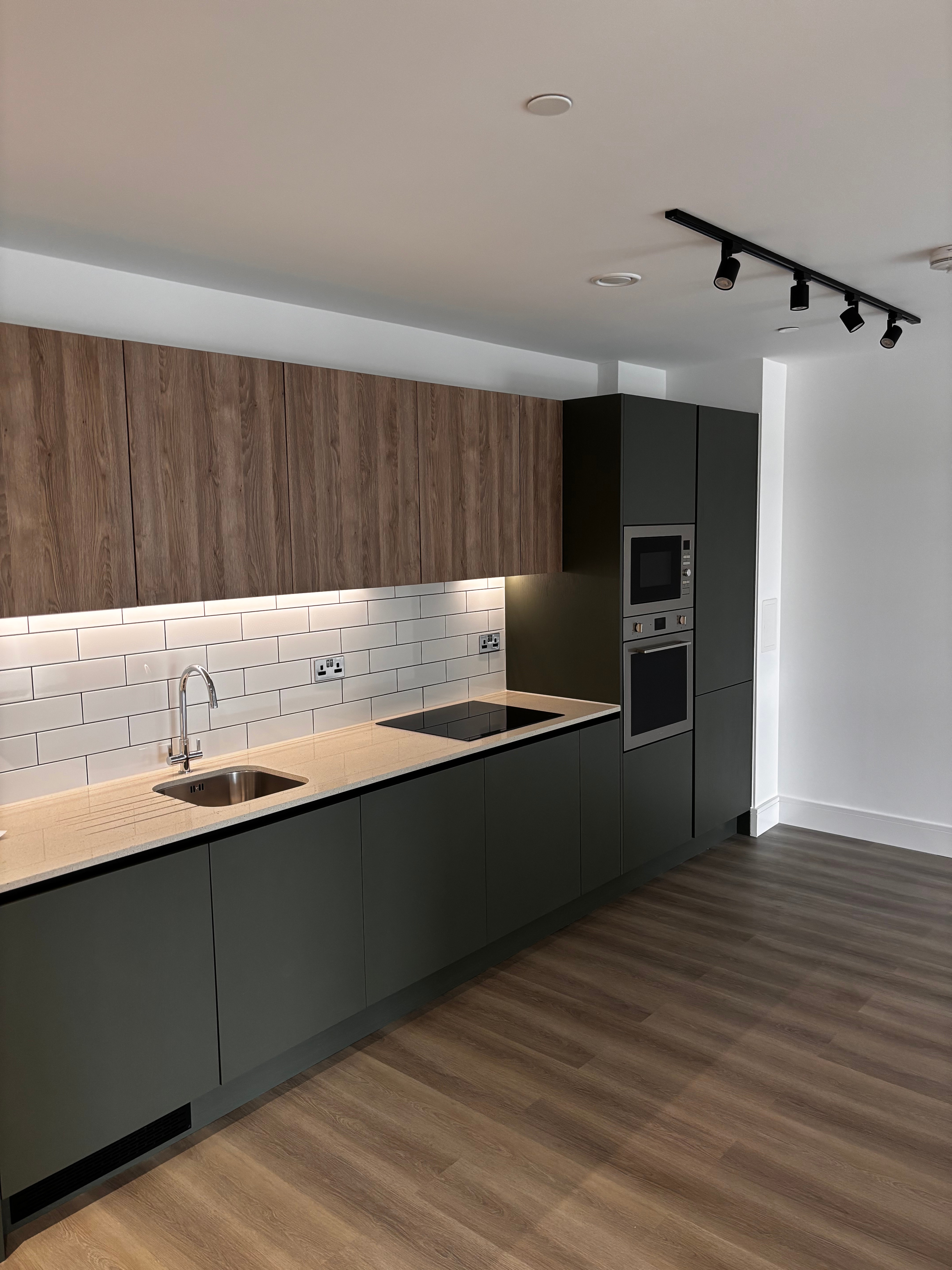 Bright, open-plan kitchen.